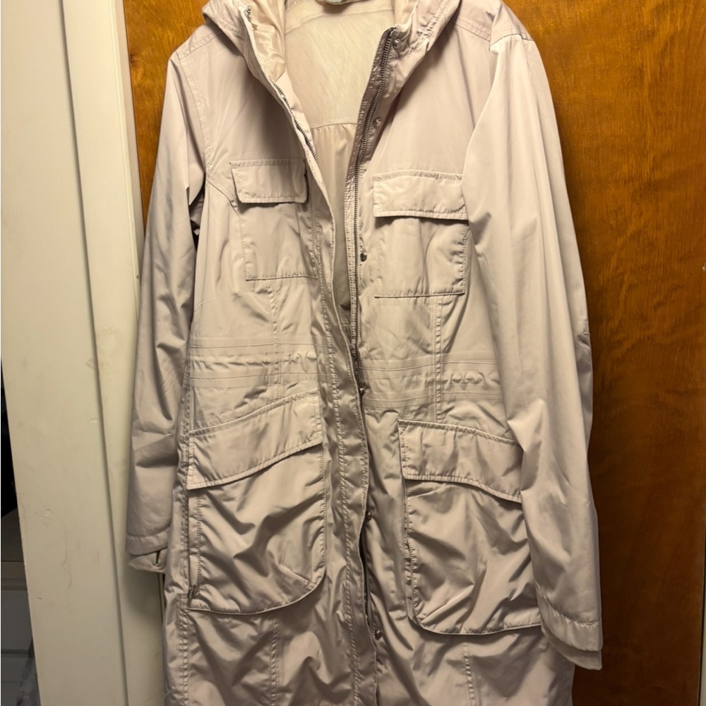 Athleta Light Tan Utility Rain Jacket
